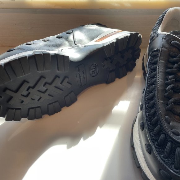 Ermenegildo Zegna Couture Leather Sneakers Shoes Black US Italy - Picture 2 of 10